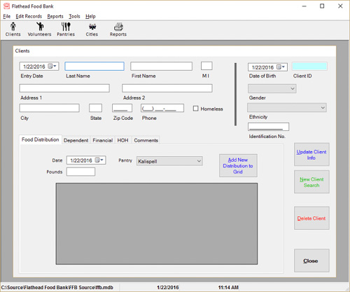 Food Bank Operations Management Application