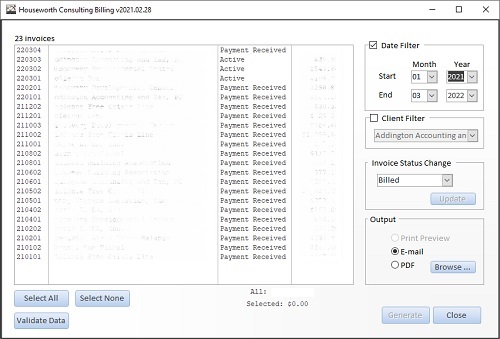 IT Consulting Time Tracking and Billing Application